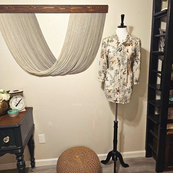 ASOS Floral Bow Front Button Up Shirt Sz 12 - Picture 1 of 4